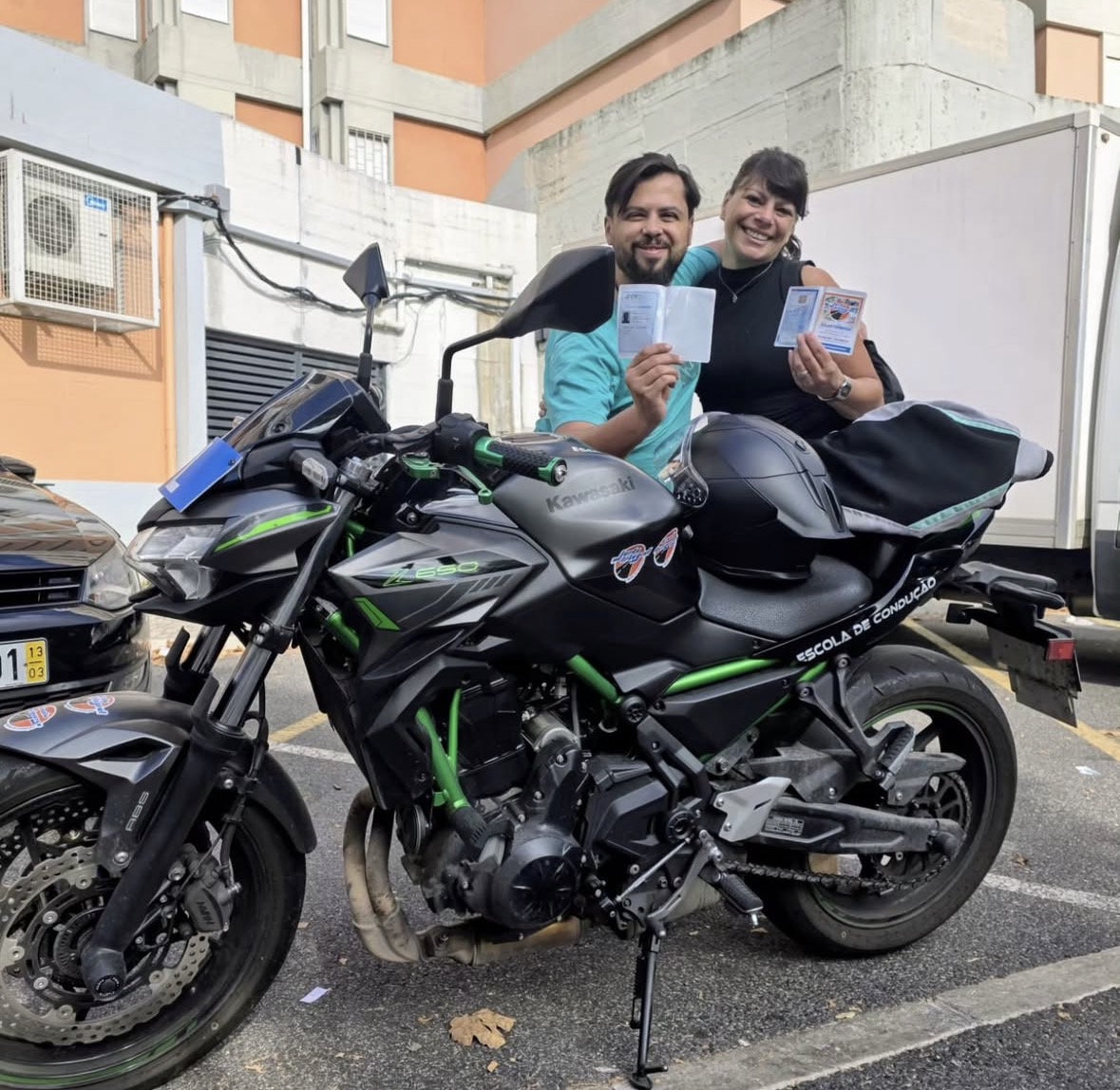 Motociclo de instrução durante uma aula
